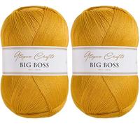 Utopia Crafts Big Boss 400g Knitting & Crochet Yarn 1200m (Mustard Yellow) (Lot de 2)