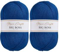 Utopia Crafts Big Boss 400g Knitting & Crochet Yarn 1200m (Navy Blue) (Lot de 2)