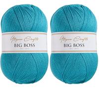 Utopia Crafts Big Boss 400g Knitting & Crochet Yarn 1200m (Teal Blue) (Lot de 2)