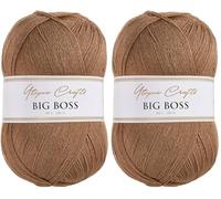 Utopia Crafts Big Boss 400g Knitting & Crochet Yarn 1200m (Warm Taupe) (Lot de 2)