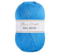 Utopia Crafts Big Boss 400g Laine Acrylique Tricot & Crochet - 1200m Pelote, Lavable Machine, Oeko-Tex Certifiée, pour Pulls, Couvertures, Écharpes & Bonnets (Bleu Azur)