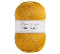 Utopia Crafts Big Boss 400g Laine Acrylique Tricot & Crochet - 1200m Pelote, Lavable Machine, Oeko-Tex Certifiée, pour Pulls, Couvertures, Écharpes & Bonnets (Jaune Moutarde)