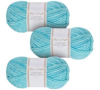 Utopia Crafts Country Lot de 3 pelotes de laine mélangée Aran pour tricot et crochet 100 g (Aqua Sky)