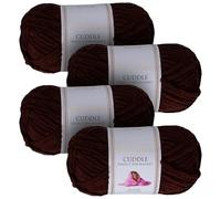 Utopia Crafts Cuddle Fil chenille doux super épais pour tricot et crochet (4, marron)