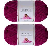 Utopia Crafts Cuddle Laine Chenille, Fil Chenille, Pelote de Laine à Tricoter Super Épaisse de 100 g (60 m), Moelleuse, Douce, Facile à Utiliser, Idéale pour Crochet et Tricot, Lot de 2, Violet