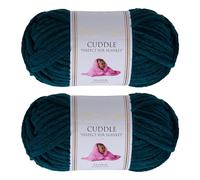 Utopia Crafts Cuddle Laine Chenille, Fil Chenille, Pelote de Laine à Tricoter Super Épaisse de 100 g (60 m), Moelleuse, Douce, Facile à Utiliser, Idéale pour Crochet et Tricot, Lot de 2, Vert Émeraude