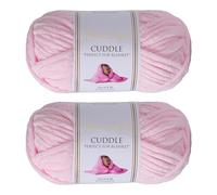 Utopia Crafts Cuddle Laine Chenille, Fil Chenille, Pelote de Laine à Tricoter Super Épaisse de 100 g (60 m), Moelleuse, Douce, Facile à Utiliser, Idéale pour Crochet et Tricot, Lot de 2, Rose Layette