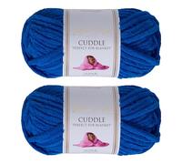 Utopia Crafts Cuddle Laine Chenille, Fil Chenille, Pelote de Laine à Tricoter Super Épaisse de 100 g (60 m), Moelleuse, Douce, Facile à Utiliser, Idéale pour Crochet et Tricot, Lot de 2, Bleu Roi