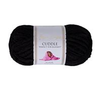 Utopia Crafts Cuddle Laine Chenille, Fil Chenille, Pelote de Laine à Tricoter Super Épaisse de 100 g (60 m), Moelleuse, Douce, Facile à Utiliser, Idéale pour Crochet et Tricot, Noir