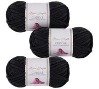 Utopia Crafts Cuddle Laine Chenille, Fil Chenille, Pelote de Laine à Tricoter Super Épaisse de 100 g (60 m), Moelleuse, Douce, Facile à Utiliser, Idéale pour Crochet et Tricot, Lot de 3, Gris Métal