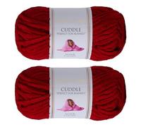 Utopia Crafts Cuddle Laine Chenille, Fil Chenille, Pelote de Laine à Tricoter Super Épaisse de 100 g (60 m), Moelleuse, Douce, Facile à Utiliser, Idéale pour Crochet et Tricot, Lot de 2, Bordeaux