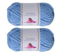 Utopia Crafts Cuddle Laine Chenille, Fil Chenille, Pelote de Laine à Tricoter Super Épaisse de 100 g (60 m), Moelleuse, Douce, Facile à Utiliser, Idéale pour Crochet et Tricot, Lot de 2, Bleu Ciel