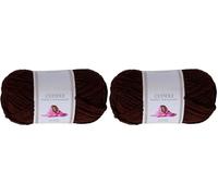 Utopia Crafts Cuddle Laine Chenille, Fil Chenille, Pelote de Laine à Tricoter Super Épaisse de 100 g (60 m), Moelleuse, Douce, Facile à Utiliser, Idéale pour Crochet et Tricot, Marron (Lot de 2)