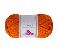Utopia Crafts Cuddle Laine Chenille, Fil Chenille, Pelote de Laine à Tricoter Super Épaisse de 100 g (60 m), Moelleuse, Douce, Facile à Utiliser, Idéale pour Crochet et Tricot, Orange Citrouille