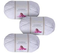 Utopia Crafts Cuddle Laine Chenille, Fil Chenille, Pelote de Laine à Tricoter Super Épaisse de 100 g (60 m), Moelleuse, Douce, Facile à Utiliser, Idéale pour Crochet et Tricot, Lot de 3, Blanc