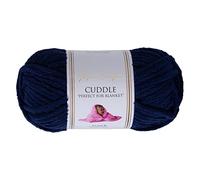 Utopia Crafts Cuddle Laine Chenille pour Crochet Débutant, Pelote Douce 100g (60m) Facile à Tricoter, Idéale pour Plaids Amigurumis et Coussins, Polyester Microfibre OEKO-TEX EN71-3 (Bleu Marine)
