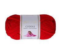 Utopia Crafts Cuddle Laine Chenille pour Crochet Débutant, Pelote Douce 100g (60m) Facile à Tricoter, Idéale pour Plaids Amigurumis et Coussins, Polyester Microfibre OEKO-TEX EN71-3 (Rouge)