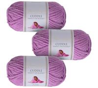 Utopia Crafts Cuddle Lot de 3 pelotes de fil chenille doux super épais pour tricot et crochet 100 g Lavande
