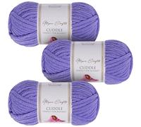 Utopia Crafts Cuddle Lot de 3 pelotes de fil chenille doux super épais pour tricot et crochet 100 g Lavande profonde