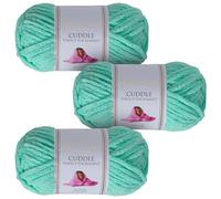 Utopia Crafts Cuddle Lot de 3 pelotes de fil chenille doux super épais pour tricot et crochet 100 g Menthe