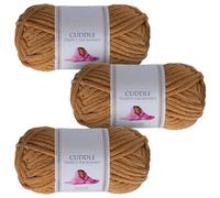 Utopia Crafts Cuddle Lot de 3 pelotes de fil chenille doux super épais pour tricot et crochet 100 g Beige