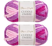 Utopia Crafts Cuddle Ombre Lot de 2 pelotes de fil chenille doux super épais pour tricot et crochet - 100 g - Fleur de baies - 2 x 100 g
