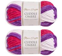 Utopia Crafts Cuddle Ombre Lot de 2 pelotes de fil chenille doux super épais pour tricot et crochet - 100 g - Améthyste douce - 2 x 100 g