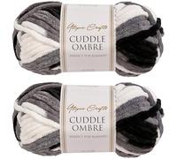 Utopia Crafts Cuddle Ombre Lot de 2 pelotes de fil chenille doux super épais pour tricot et crochet - 100 g (monochrome brume, 2 x 100 g)