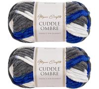 Utopia Crafts Cuddle Ombre Lot de 2 pelotes de fil chenille super épais doux pour tricot et crochet - 100 g (Midnight Sky, 2 x 100 g)