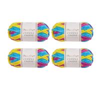 Utopia Crafts Cuddle Ombre Lot de 4 pelotes de fil chenille doux pour tricot et crochet (Carnaval fluo, 4 x 100 g)