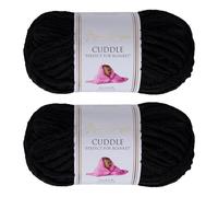 Utopia Crafts Cuddle Super Chunky Chenille Soft Yarn for Knitting and Crochet, 2x 100g - 60m (Black)