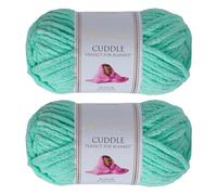 Utopia Crafts Cuddle Super Chunky Chenille Soft Yarn for Knitting and Crochet, 2x 100g - 60m (Mint)