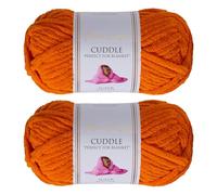 Utopia Crafts Cuddle Super Chunky Chenille Soft Yarn for Knitting and Crochet, 2x 100g - 60m (Pumpkin Orange)