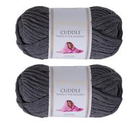 Utopia Crafts Cuddle Super Chunky Chenille Soft Yarn for Knitting and Crochet, 2x 100g - 60m (Steel Grey)