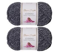 Utopia Crafts Cuddle Super Chunky Chenille Soft Yarn for Knitting and Crochet, 2x 100g - 60m (Stormy Charcoal)