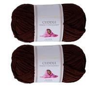 Utopia Crafts Cuddle Super Chunky Chenille Soft Yarn for Knitting and Crochet 2x 100g (Brown)