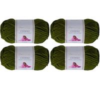 Utopia Crafts Cuddle Super Chunky Chenille Soft Yarn for Knitting and Crochet 2x 100g (Olive Green) (Lot de 2)