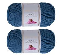 Utopia Crafts Cuddle Super Chunky Chenille Soft Yarn for Knitting and Crochet 2x 100g (Saxe Blue)