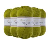 Utopia Crafts DK Fil à tricoter double, 5 x 100 g (huile d'olive)