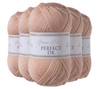 Utopia Crafts DK Fil à tricoter double, 5 x 100 g (rose poudré)