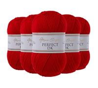 Utopia Crafts DK Fil à tricoter double, 5 x 100 g (rouge)