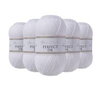 Utopia Crafts DK Fil à tricoter double (blanc) 5 x 100 g