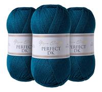 Utopia Crafts DK Lot de 3 pelotes de fil à tricoter double 100 g (baleine bleue)