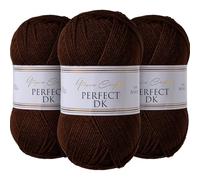 Utopia Crafts DK Lot de 3 pelotes de fil à tricoter double Grain de café 100 g