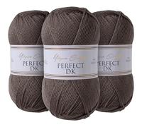 Utopia Crafts DK Lot de 3 pelotes de fil à tricoter double Gris acier 100 g