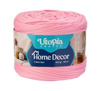 Utopia Crafts Fil T-Shirt pour Crochet et Tricot Home Decor 300g/150m Fil Textile Élastique Microfibre Oeko-Tex Pour Paniers Sacs Tapis & Macramé Lavable en Machine Crochet 5-7 mm (Rose corail)