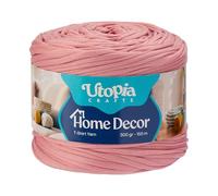 Utopia Crafts Fil T-Shirt pour Crochet et Tricot Home Decor 300g/150m Fil Textile Élastique Microfibre Oeko-Tex Pour Paniers Sacs Tapis & Macramé Lavable en Machine Crochet 5-7 mm (Rose blush)