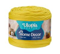 Utopia Crafts Fil T-Shirt pour Crochet et Tricot Home Decor 300g/150m Fil Textile Élastique Microfibre Oeko-Tex Pour Paniers Sacs Tapis & Macramé Lavable en Machine Crochet 5-7 mm (Jaune citron)
