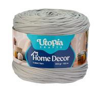 Utopia Crafts Fil T-Shirt pour Crochet et Tricot Home Decor 300g/150m Fil Textile Élastique Microfibre Oeko-Tex Pour Paniers Sacs Tapis & Macramé Lavable en Machine Crochet 5-7 mm (Gris argent)
