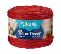 Utopia Crafts Fil T-Shirt pour Crochet et Tricot Home Decor 300g/150m Fil Textile Élastique Microfibre Oeko-Tex Pour Paniers Sacs Tapis & Macramé Lavable en Machine Crochet 5-7 mm (Rouge écarlate)